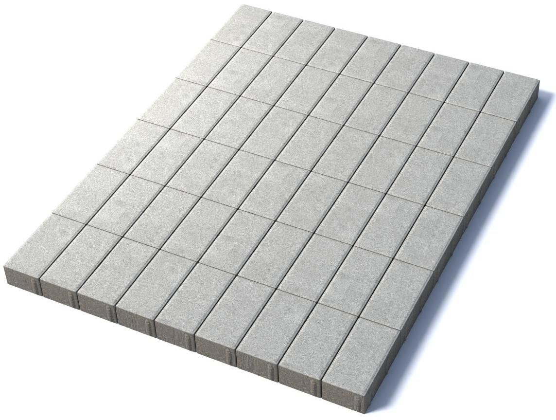 Тротуарная плитка Прямоугольник 200х100х60 мм, белый