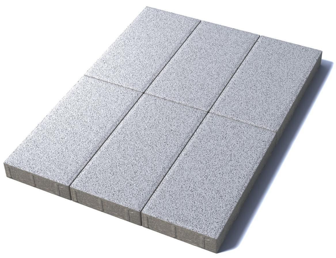 Тротуарная плитка Прямоугольник 600х300х80 мм, мрамор, белый с черным