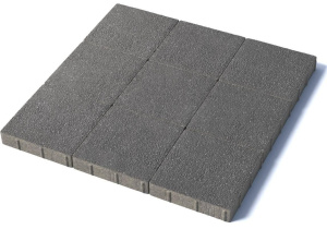 Тротуарная плитка Квадрат 300х300х60 мм, гранит, серый