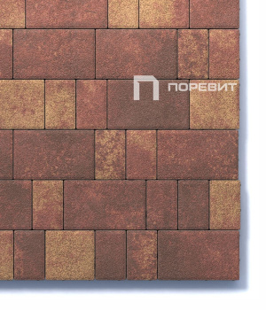 Тротуарная плитка Б.1.Фсм.6 гранит (н/м) листопад (красный,коричн, желтый)